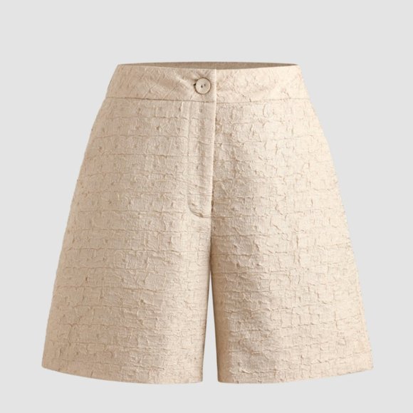 High Waisted Summer Shorts Beige Small NWT - Picture 3 of 7